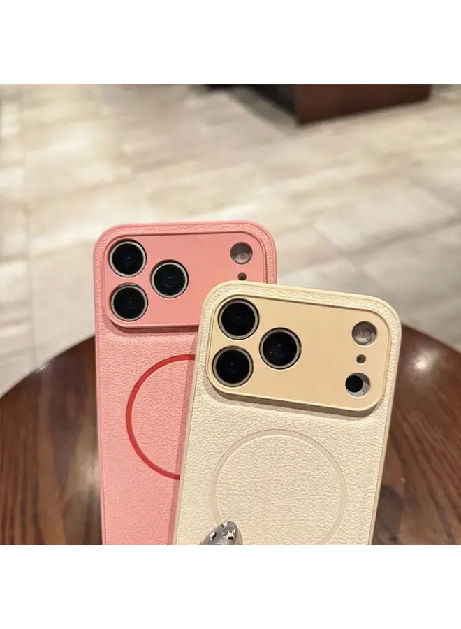 Pink Magnetic Leather Case And Screen Protector For iPhone 14 Pro - Image 3